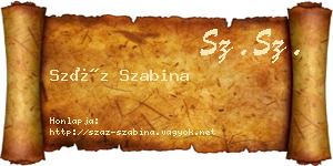 Száz Szabina névjegykártya