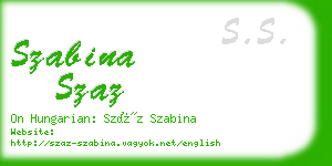 szabina szaz business card